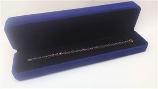 Almandine Garnet Silver-Stone Bracelet 925 Silver 2.36g